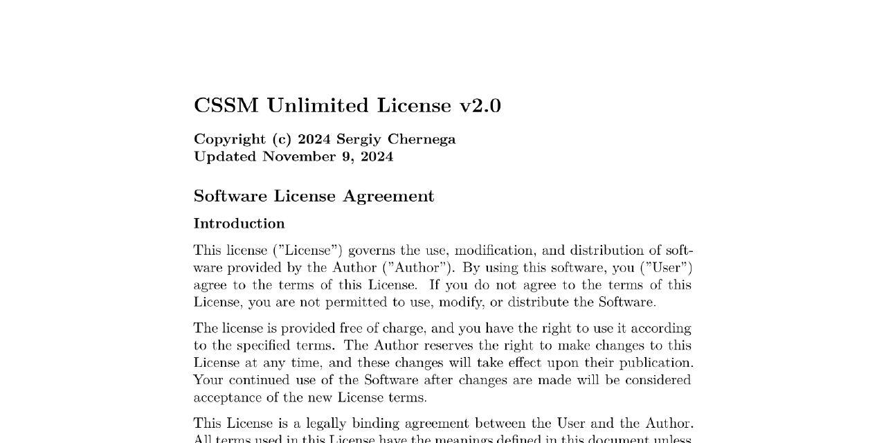 Чому власна ліцензія, а не Open Source? Роздуми про мій досвід та CSSM Unlimited License 2.0